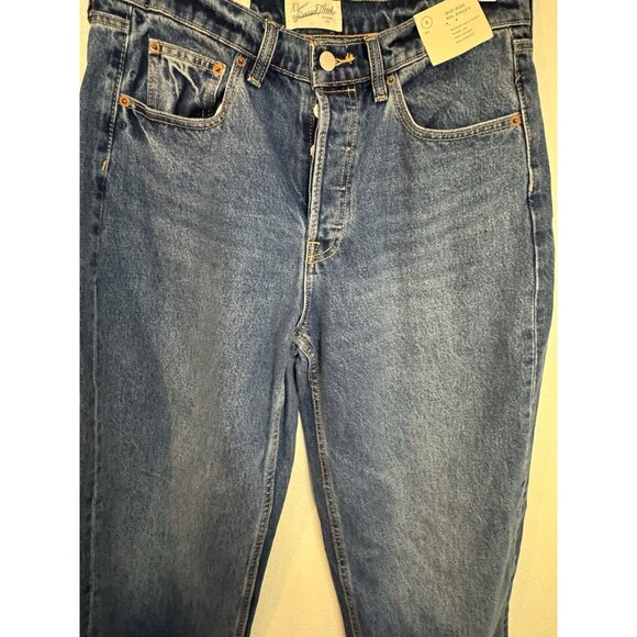 Universal Thread Women's Size 8 Mid Rise 90's Baggy Cuffed Jeans Dark Wash New - Picture 2 of 10